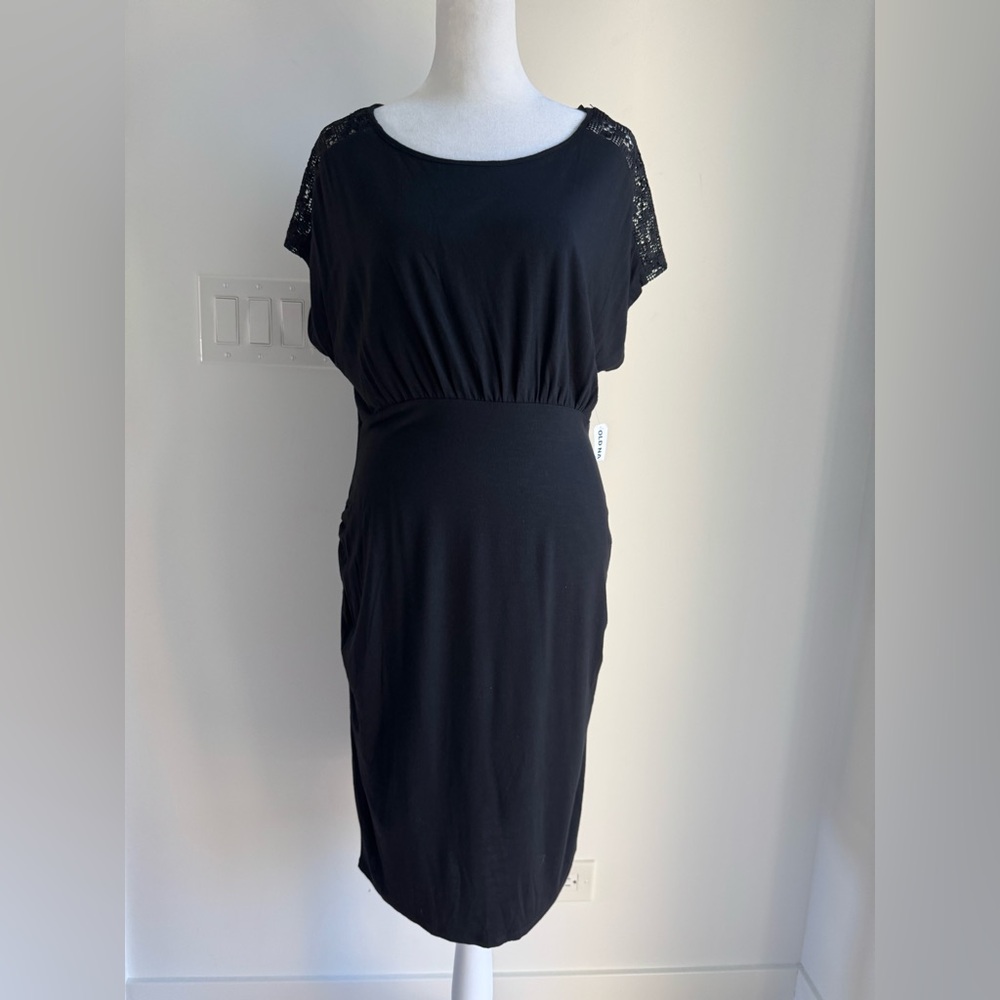 Old Navy Dolman Sleeve Black Maternity Dress Women's Size‎ Small NEW